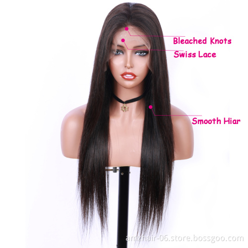 Popular New Human Hair Lace Wigs Vendors Wholesale Cheap Brazilian Hair Extension 13X6  Swiss Lace Frontal Wigs For Black Women